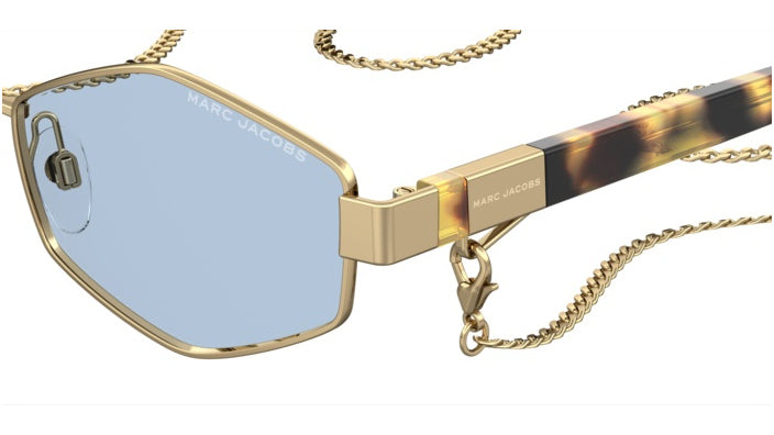 Marc Jacobs MARC 496/S 013-KU Or - vue latérale rapprochée, détail de branche et de chaîne