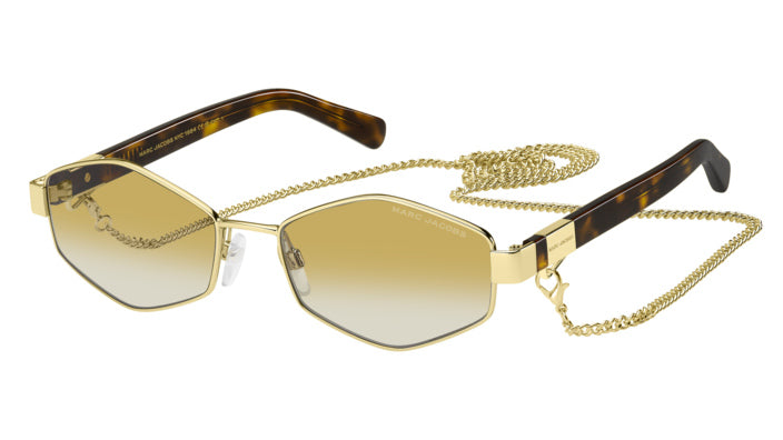 Marc Jacobs MARC 496/S LPE-06 Or jaune - vue trois-quarts principale, avec chaîne