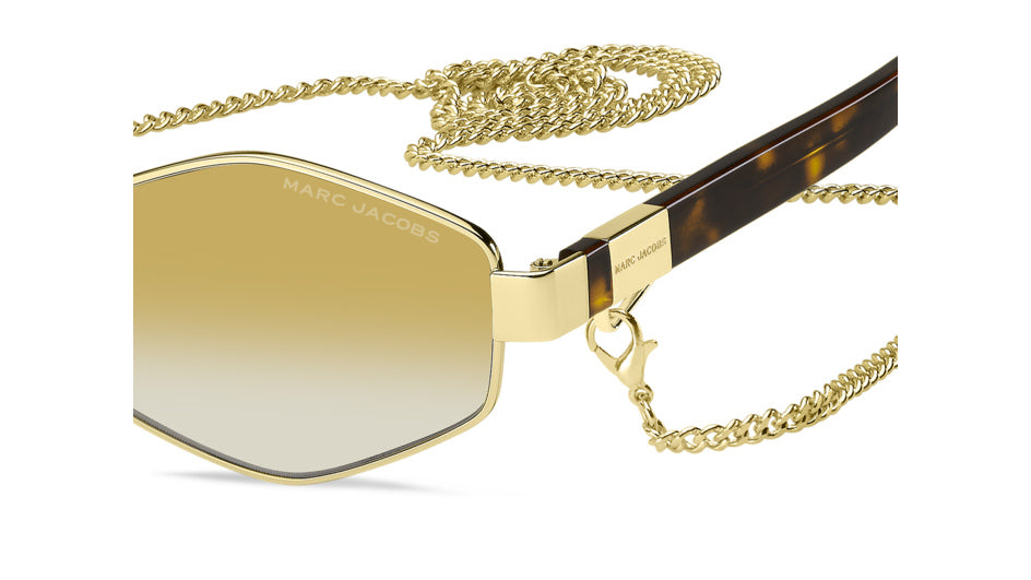 Marc Jacobs MARC 496/S LPE-06 Or jaune - vue latérale rapprochée, détail de branche et de chaîne
