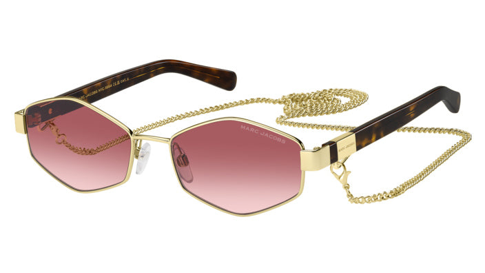 Marc Jacobs MARC 496/S NOA-3X Or bordeaux - vue trois-quarts principale, avec chaîne