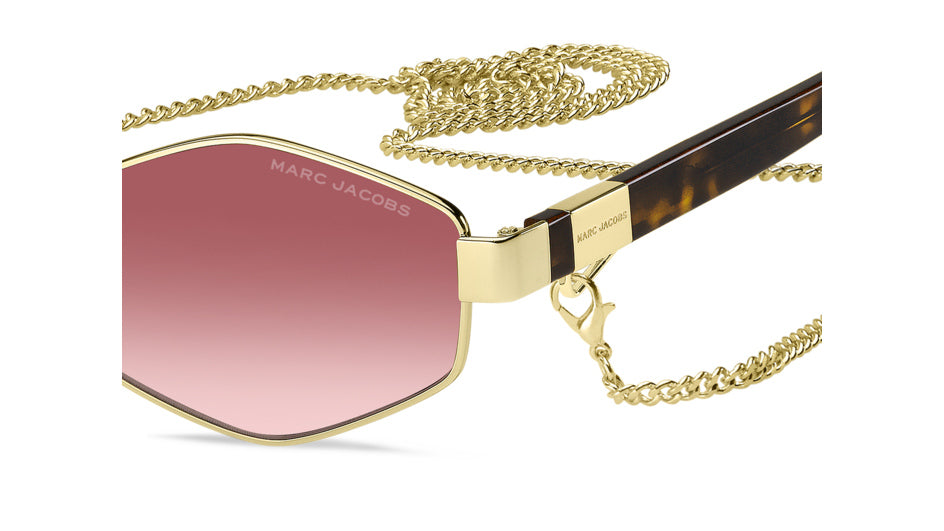 Marc Jacobs MARC 496/S NOA-3X Or bordeaux - vue latérale rapprochée, détail de branche et de chaîne
