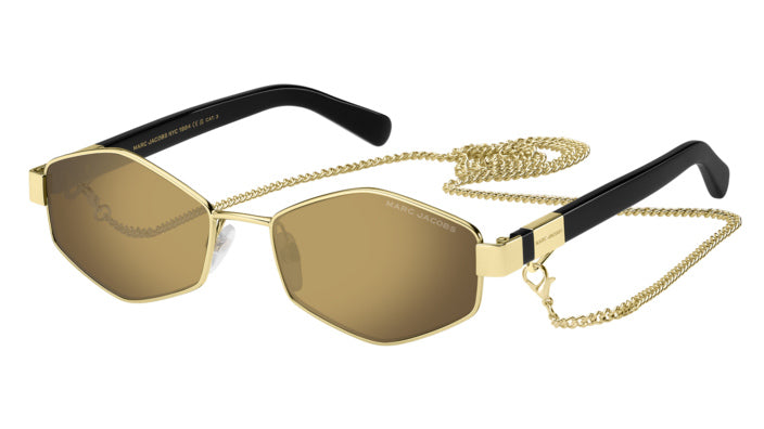 Marc Jacobs MARC 496/S RHL-VP Or noir - vue trois-quarts principale, avec chaîne