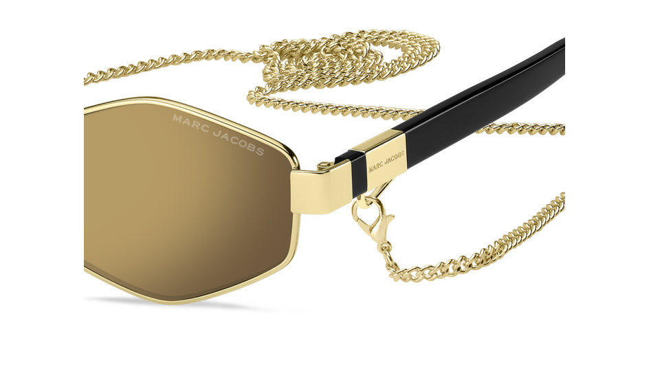 Marc Jacobs MARC 496/S RHL-VP Or noir - vue latérale rapprochée, détail de branche et de chaîne