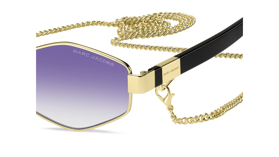 Marc Jacobs MARC 496/S S9E-DG Or violet - vue latérale rapprochée, détail de branche et de chaîne
