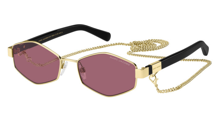 Marc Jacobs MARC 496/S Y11-VC Or rouge - vue trois-quarts principale, avec chaîne