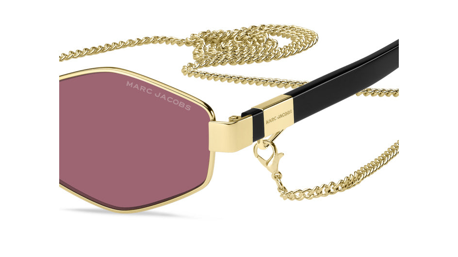 Marc Jacobs MARC 496/S Y11-VC Or rouge - vue latérale rapprochée, détail de branche et de chaîne