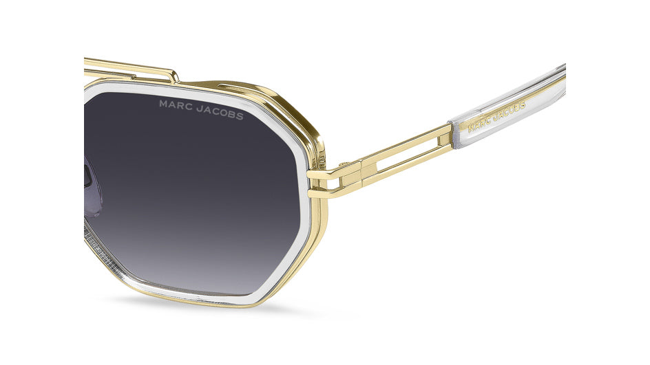 Marc Jacobs MARC 782/S LOJ-9O Or transparent - vue latérale rapprochée, détail de branche