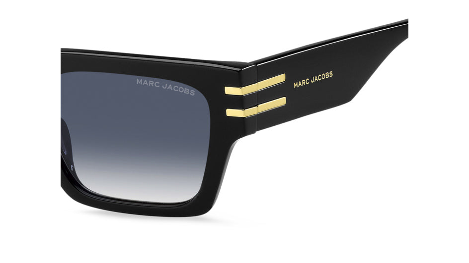 Marc Jacobs MARC 787/S 2M2-08 Noir or - vue latérale rapprochée, détail de branche