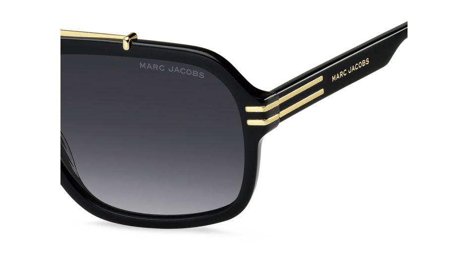 Marc Jacobs MARC 840/S 2M2-9O Noir or - vue latérale rapprochée, détail de branche