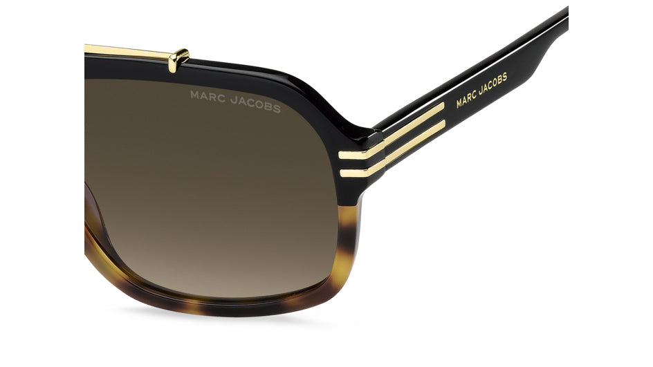 Marc Jacobs MARC 840/S W4A-HA Noir havane - vue latérale rapprochée, détail de branche