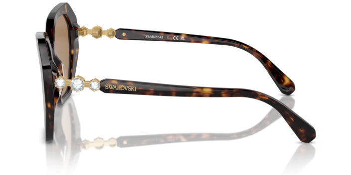 Lunettes de soleil Swarovski SK6017 1002M4 Havane foncé - vue de côté