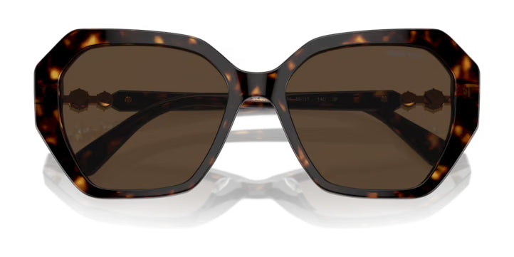 Lunettes de soleil Swarovski SK6017 1002M4 Havane foncé - vue de face complémentaire, branches repliées