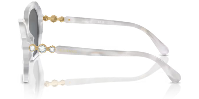 Lunettes de soleil Swarovski SK6017 104287 Blanc - vue de côté