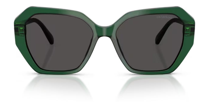 Lunettes de soleil Swarovski SK6017 104587 Vert transparent - vue de face