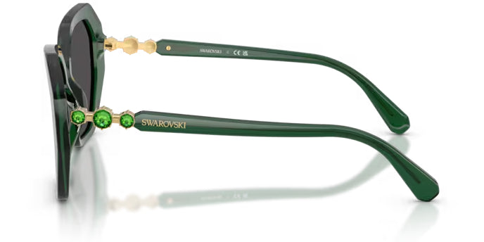 Lunettes de soleil Swarovski SK6017 104587 Vert transparent - vue de côté