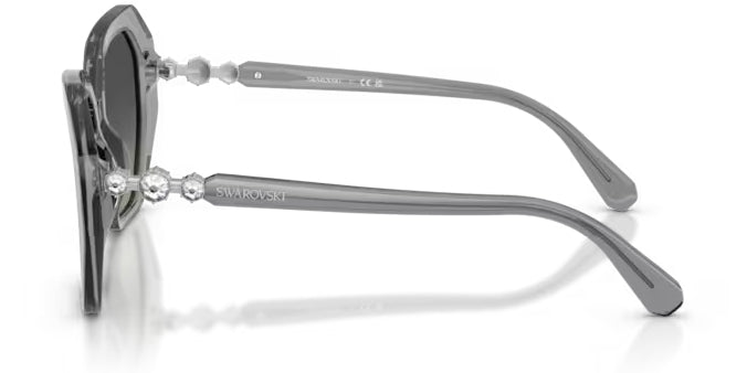 Lunettes de soleil Swarovski SK6017 106211 Gris transparent - vue de côté