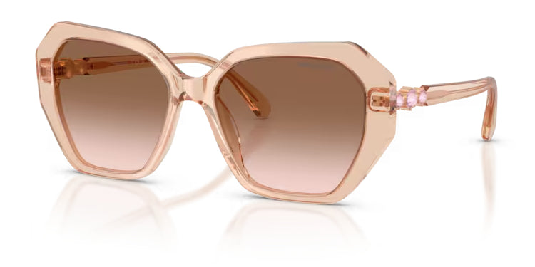 Lunettes de soleil Swarovski SK6017 106313 Beige transparent - vue trois-quarts