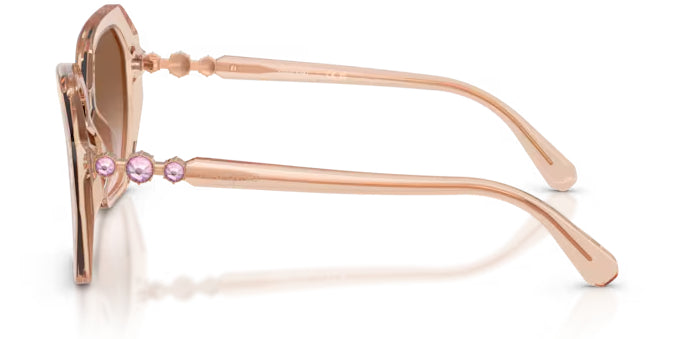 Lunettes de soleil Swarovski SK6017 106313 Beige transparent - vue de côté