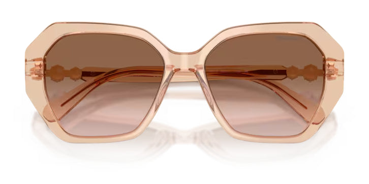 Lunettes de soleil Swarovski SK6017 106313 Beige transparent - vue de face, branches repliées