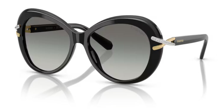 Lunettes de soleil Swarovski SK6026 100111 Noir - vue trois-quarts