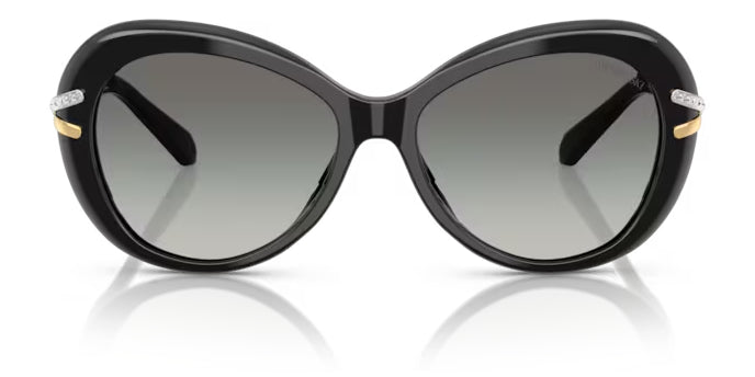 Lunettes de soleil Swarovski SK6026 100111 Noir - vue de face