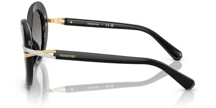 Lunettes de soleil Swarovski SK6026 100111 Noir - vue de côté