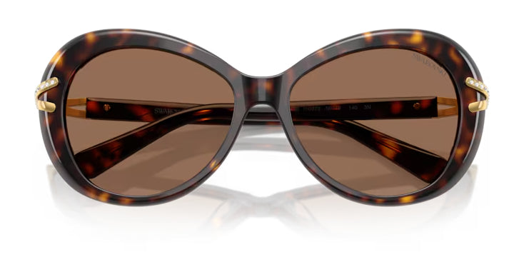 Lunettes de soleil Swarovski SK6026 100273 Havane - vue de face, branches repliées