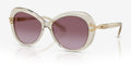 Lunettes de soleil Swarovski SK6026 30038H Beige transparent - vue trois-quarts