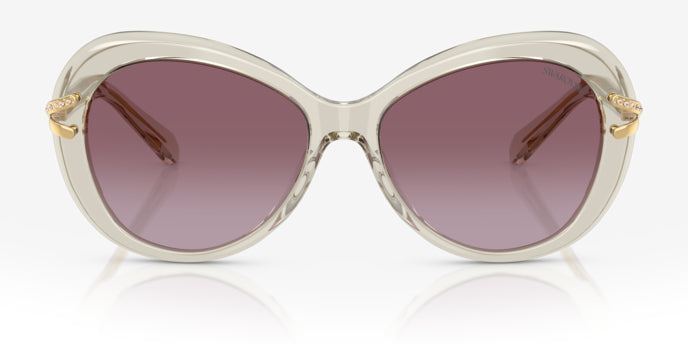 Lunettes de soleil Swarovski SK6026 30038H Beige transparent - vue de face