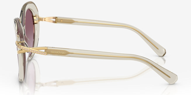 Lunettes de soleil Swarovski SK6026 30038H Beige transparent - vue de côté