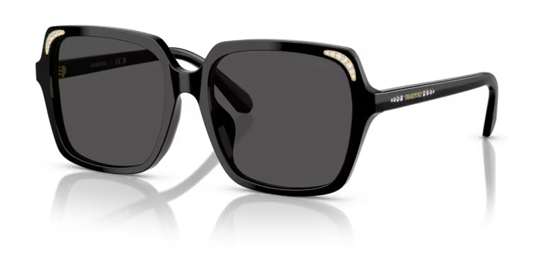 Lunettes de soleil Swarovski SK6034D 100187 Noir - vue trois-quarts