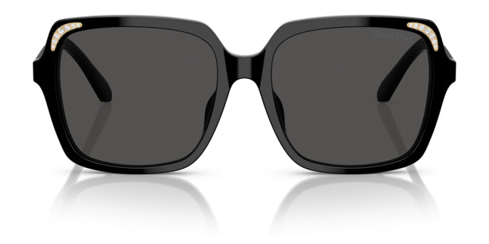 Lunettes de soleil Swarovski SK6034D 100187 Noir - vue de face