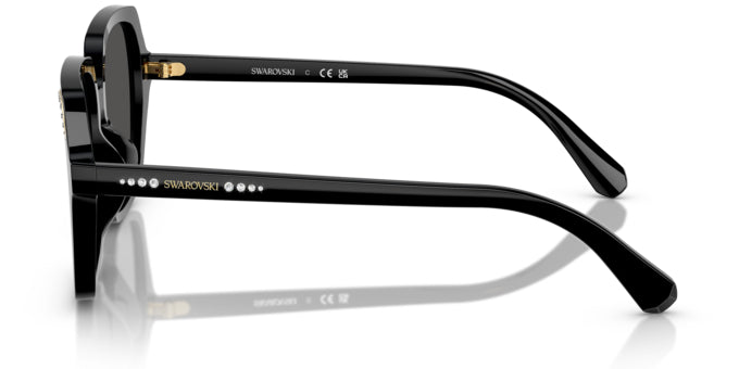 Lunettes de soleil Swarovski SK6034D 100187 Noir - vue de côté