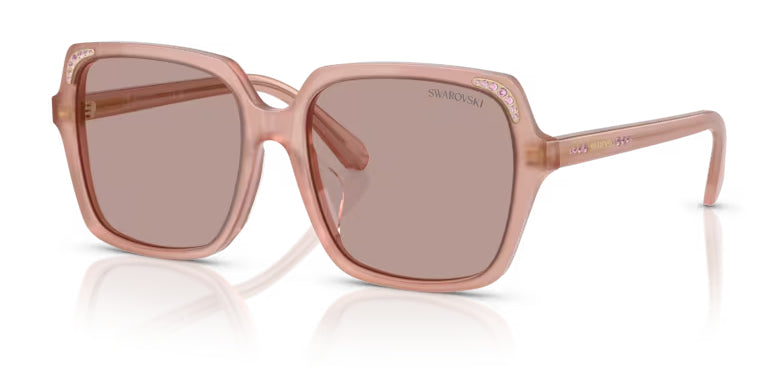 Lunettes de soleil Swarovski SK6034D 10257N Rose laiteux - vue trois-quarts