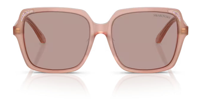 Lunettes de soleil Swarovski SK6034D 10257N Rose laiteux - vue de face
