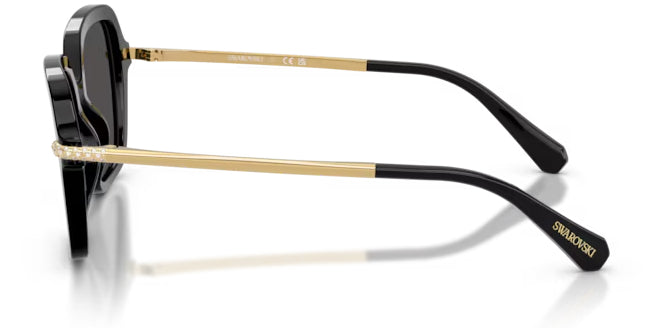 Lunettes de soleil Swarovski SK6040 100187 noires - vue de côté