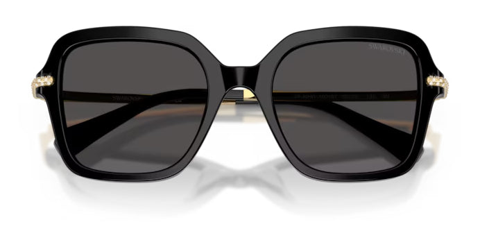 Lunettes de soleil Swarovski SK6040 100187 noires - vue de face, branches repliées