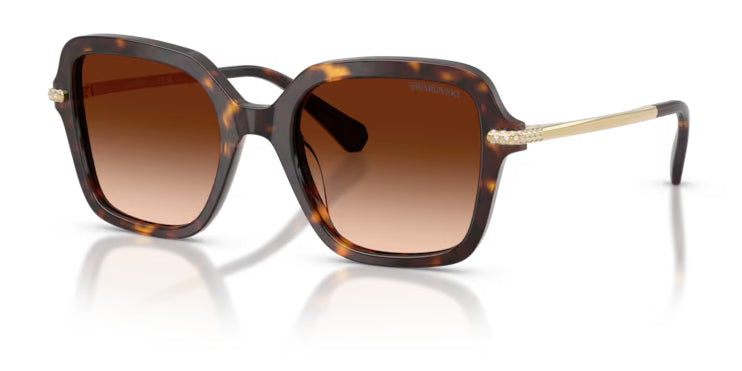 Lunettes de soleil Swarovski SK6040 100274 Havane - vue trois-quarts