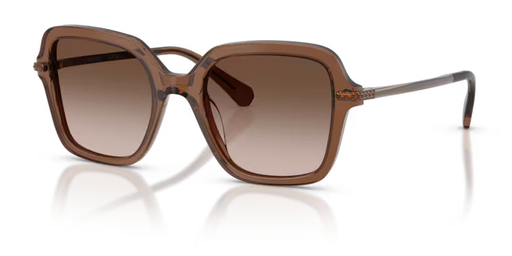 Lunettes de soleil Swarovski SK6040 106713 Marron transparent - vue trois-quarts