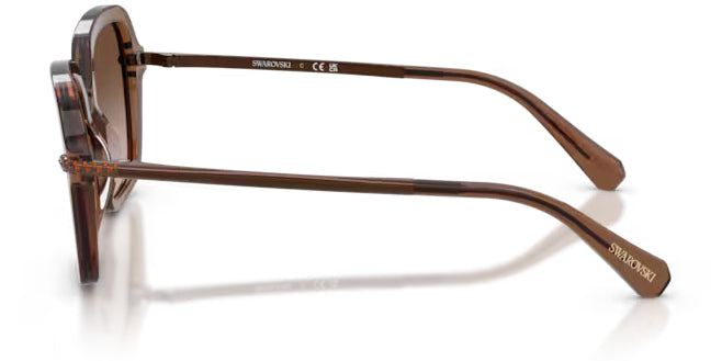 Lunettes de soleil Swarovski SK6040 106713 Marron transparent - vue de côté