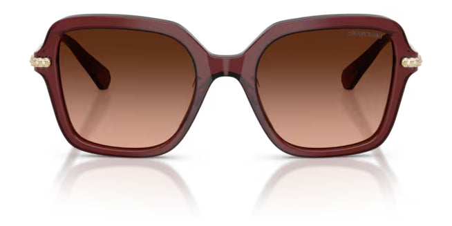 Lunettes de soleil Swarovski SK6040 10735M Bordeaux transparent - vue de face