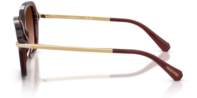 Lunettes de soleil Swarovski SK6040 10735M Bordeaux transparent - vue de côté