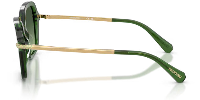 Lunettes de soleil Swarovski SK6040 10812A Vert foncé transparent - vue de côté