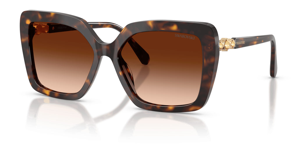 Lunettes de soleil Swarovski SK6049 100274 Havane - vue trois-quarts