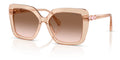 Lunettes de soleil Swarovski SK6049 106313 Beige transparent - vue trois-quarts