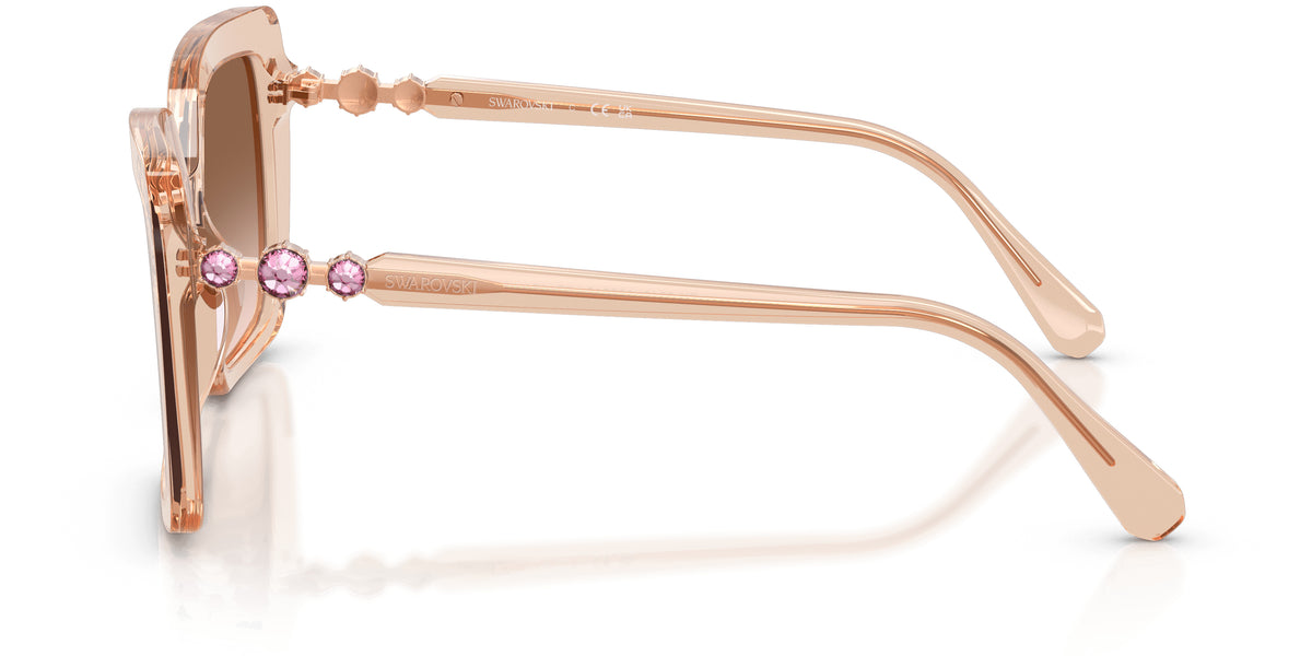 Lunettes de soleil Swarovski SK6049 106313 Beige transparent - vue de côté