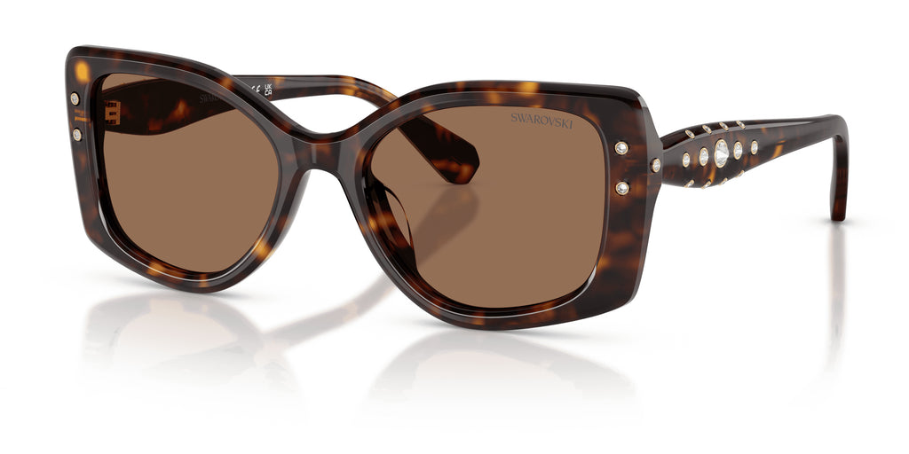 Lunettes de soleil Swarovski SK6058U 100273 Havane - vue trois-quarts