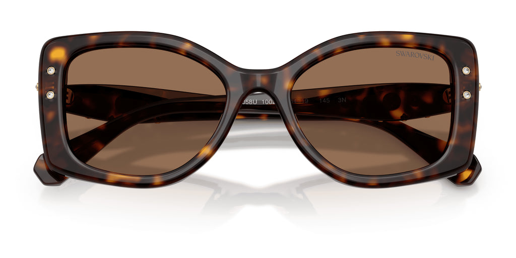 Lunettes de soleil Swarovski SK6058U 100273 Havane - vue de face, branches repliées