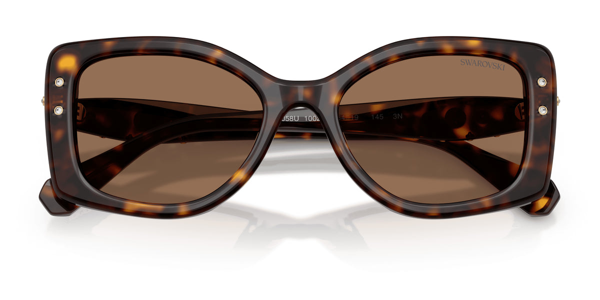 Lunettes de soleil Swarovski SK6058U 100273 Havane - vue de face, branches repliées