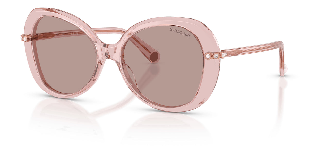 Lunettes de soleil Swarovski SK6059 1070P5 Rose transparent - vue trois-quarts